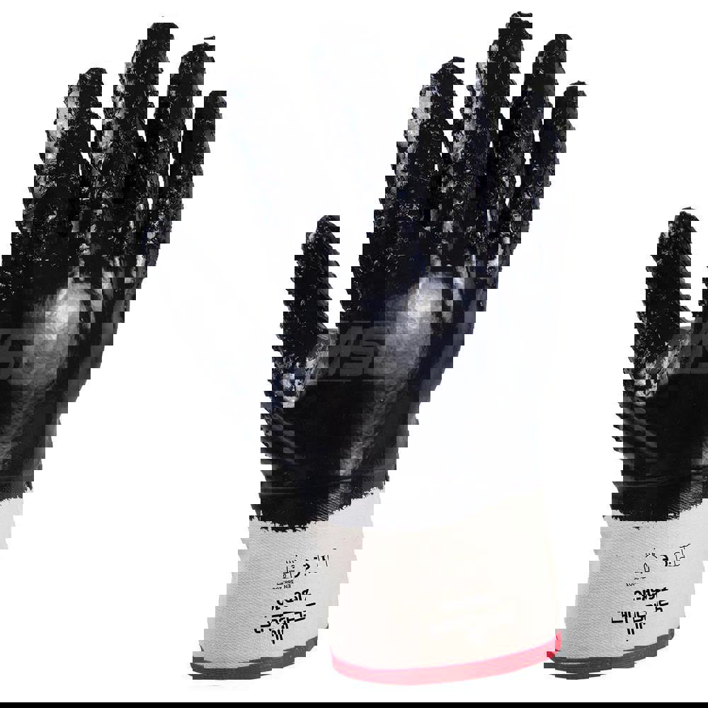 Abrasion Resistant Gloves: Size Large, ANSI Cut A1, Nitrile, Series 7166R