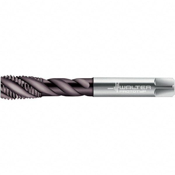 Spiral Flute Tap: M14x1.25 DIN 374, 4 Flutes, Semi-Bottoming, 6HX Class of Fit, High Speed Steel, Hardlube Coated