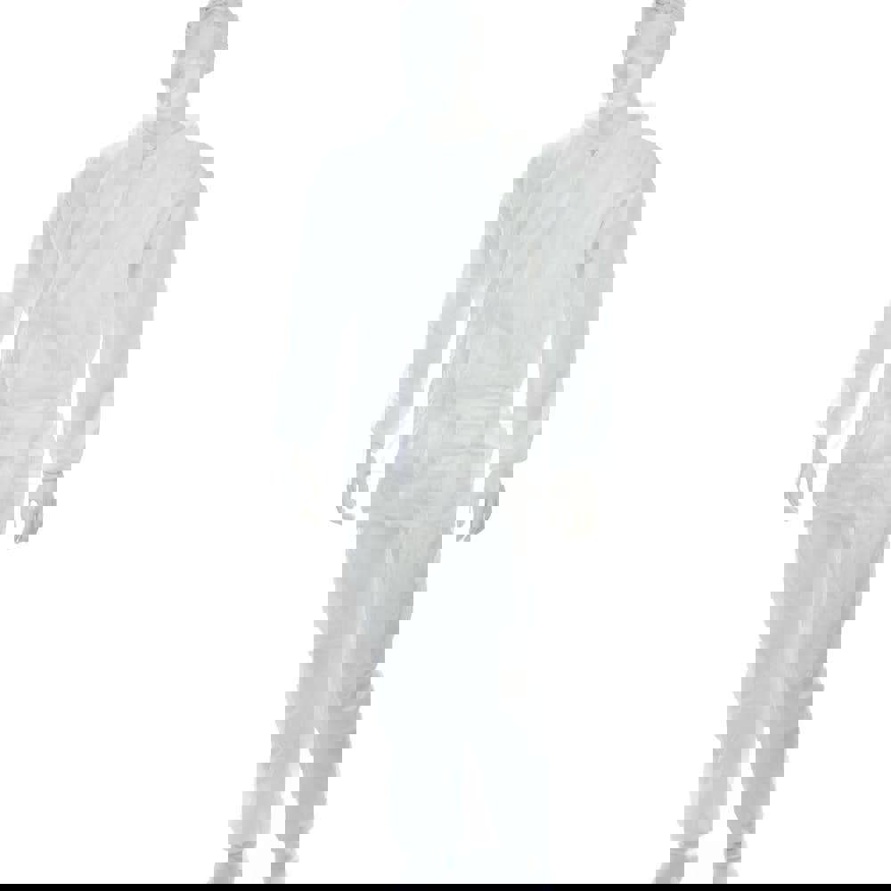 Disposable Coveralls: Size Medium, 1.6 oz, SMS, Zipper Closure