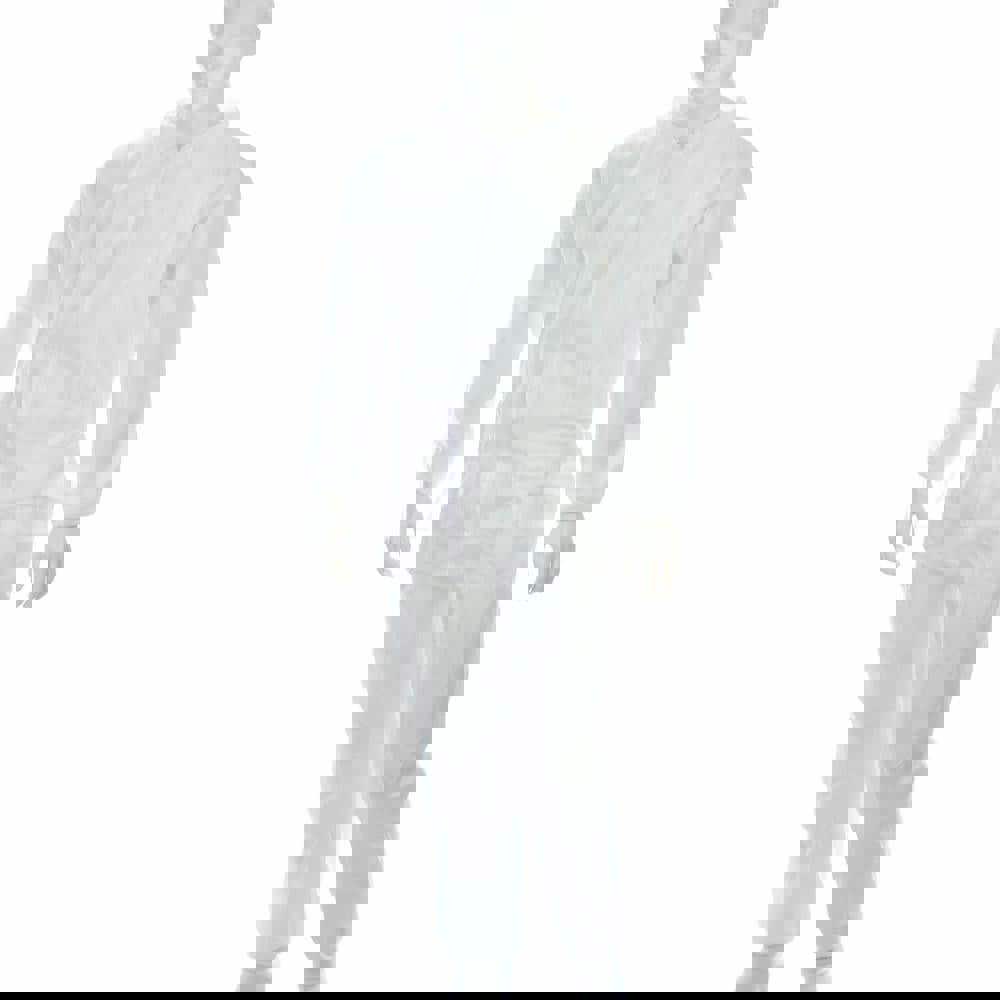 Disposable Coveralls: Size 4X-Large, 1.6 oz, SMS, Zipper Closure