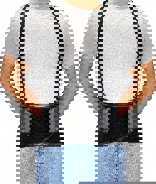 Back Support: Belt with Adjustable Shoulder Straps, X-Small, 28 to 32