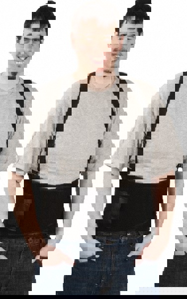 Back Support: Belt with Adjustable Shoulder Straps, Medium, 36 to 40