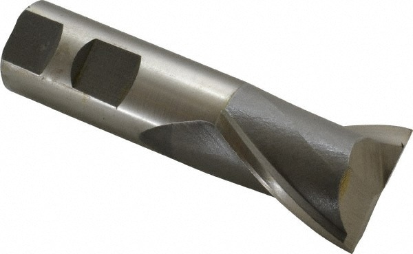 Square End Mill: 1-3/8'' Dia, 1-5/8'' LOC, 1'' Shank Dia, 4-1/8'' OAL, 2 Flutes, High Speed Steel