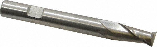 Square End Mill: 3/8'' Dia, 3/4'' LOC, 3/8'' Shank Dia, 3-5/16'' OAL, 2 Flutes, High Speed Steel