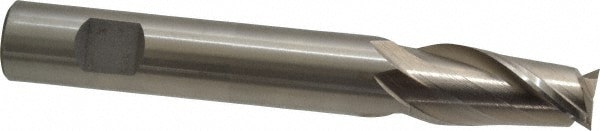 Square End Mill: 3/4'' Dia, 1-5/8'' LOC, 3/4'' Shank Dia, 5-3/8'' OAL, 2 Flutes, High Speed Steel