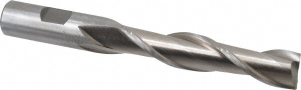 Square End Mill: 5/8'' Dia, 3'' LOC, 5/8'' Shank Dia, 5-1/8'' OAL, 2 Flutes, High Speed Steel