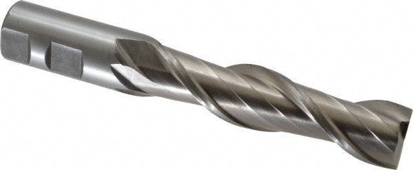 Square End Mill: 1'' Dia, 4'' LOC, 1'' Shank Dia, 6-1/2'' OAL, 2 Flutes, High Speed Steel