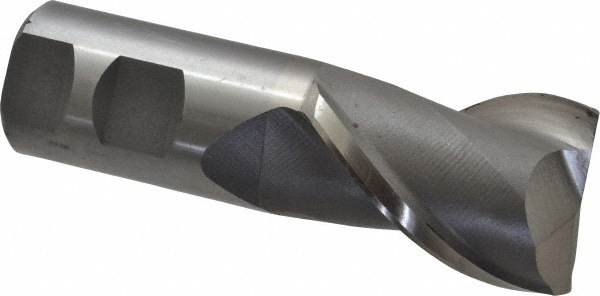 Square End Mill: 1-1/2'' Dia, 2'' LOC, 1-1/4'' Shank Dia, 4-1/2'' OAL, 2 Flutes, High Speed Steel