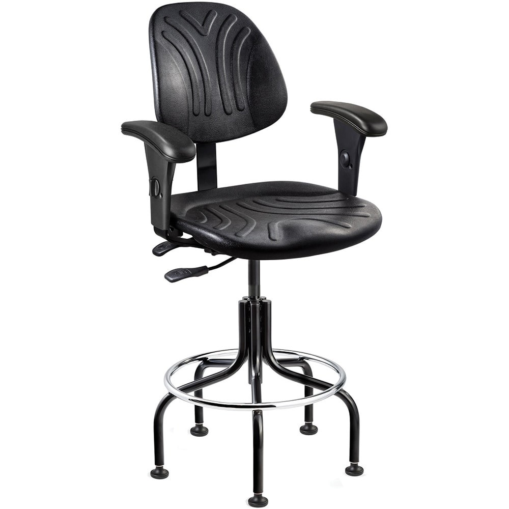 Task Chair: Polyurethane, Adjustable Height, Black