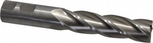 Square End Mill: 7/8'' Dia, 3-1/2'' LOC, 7/8'' Shank Dia, 5-3/4'' OAL, 4 Flutes, High Speed Steel