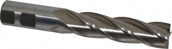Square End Mill: 7/8'' Dia, 3-1/2'' LOC, 7/8'' Shank Dia, 5-3/4'' OAL, 4 Flutes, High Speed Steel