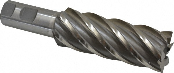 Square End Mill: 1-1/2'' Dia, 4'' LOC, 1'' Shank Dia, 6-1/2'' OAL, 6 Flutes, High Speed Steel