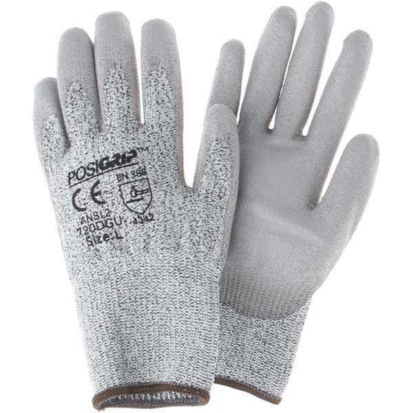 Cut, Puncture & Abrasion-Resistant Gloves: PiP 720DGU, Size Large, ANSI Cut A2, ANSI Puncture 2, Polyurethane, PolyKor