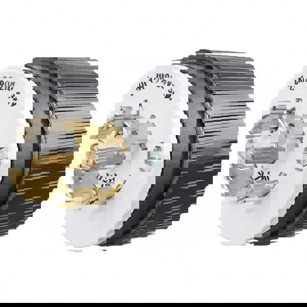 Locking Inlet: Plug, Industrial, L21-20P, 120 & 208V, Black & White