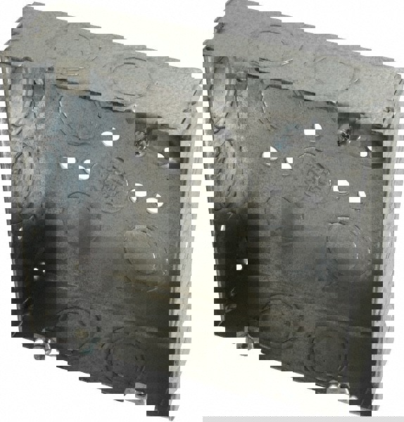 Electrical Outlet Box: Steel, Square, 4-11/16