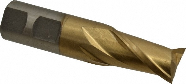 Square End Mill: 7/8'' Dia, 1-1/2'' LOC, 7/8'' Shank Dia, 3-3/4'' OAL, 2 Flutes, High Speed Steel
