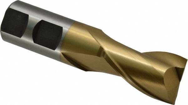Square End Mill: 15/16'' Dia, 1-1/2'' LOC, 7/8'' Shank Dia, 3-3/4'' OAL, 2 Flutes, High Speed Steel