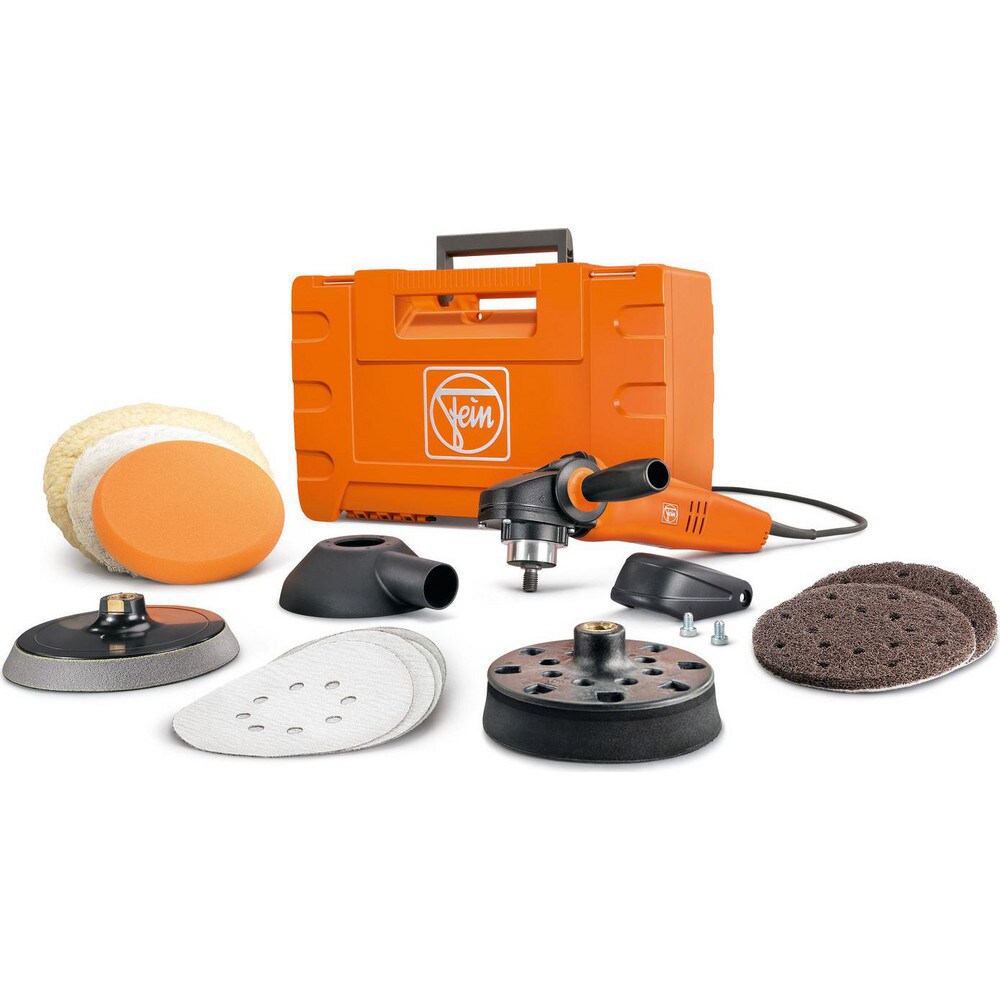 Handheld Buffers & Polishers; Type: Polisher; Product Type: Polisher; Handle Type: Right Angled; Pad Diameter: 9 in; Spindle Thread Size: 5/8-11; Reversible: No; Voltage: 18.00; Amperage: 15.0000; Includes: Dust Extraction Hood; (6) Perforated Sanding She