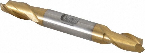 Square End Mill: 11/32'' Dia, 9/16'' LOC, 3/8'' Shank Dia, 3-1/8'' OAL, 2 Flutes, High Speed Steel