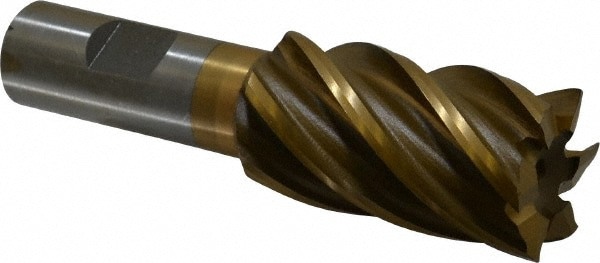 Square End Mill: 1-1/8'' Dia, 2'' LOC, 3/4'' Shank Dia, 4-1/8'' OAL, 6 Flutes, High Speed Steel