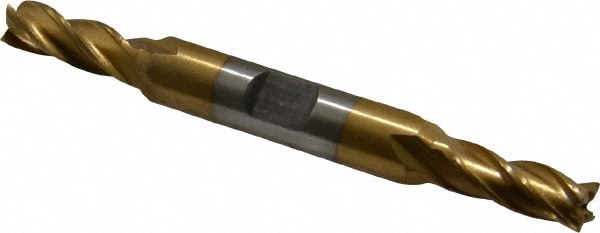 Square End Mill: 9/32'' Dia, 11/16'' LOC, 3/8'' Shank Dia, 3-3/8'' OAL, 4 Flutes, High Speed Steel