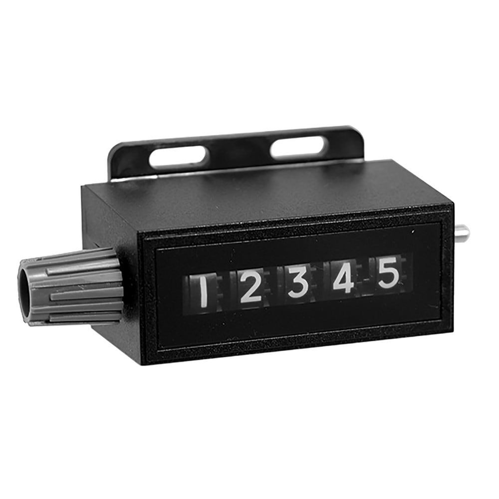 Counters & Totalizers; Counter Type: Stroke Counter ; Display Type: Mechanical ; Mount Type: Wall; Benchtop ; Reset Type: Knob ; Maximum Count: 99999 ; Scaler: No