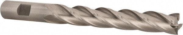 Square End Mill: 5/8'' Dia, 4'' LOC, 5/8'' Shank Dia, 6-1/8'' OAL, 4 Flutes, Cobalt
