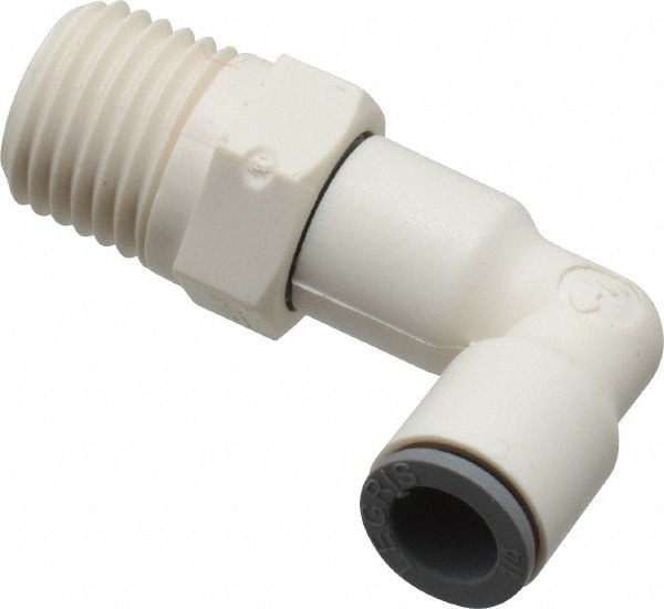 Push-To-Connect Tube Fitting: Male Swivel Elbow, 1/4