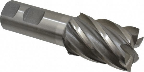 Square End Mill: 1-3/8'' Dia, 2'' LOC, 1'' Shank Dia, 4-1/2'' OAL, 6 Flutes, Cobalt
