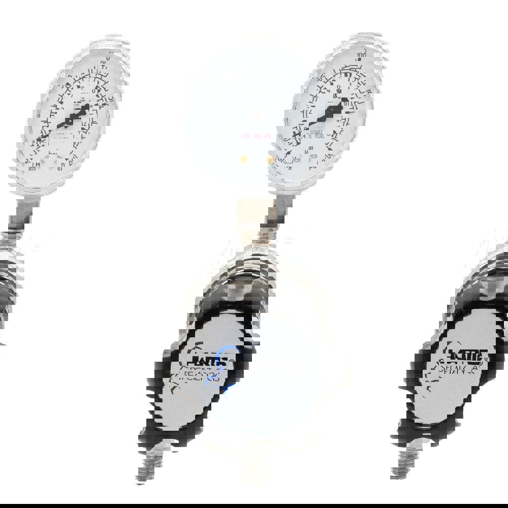 High-Purity Chrome-Plated Brass Nitrogen, Helium, Argon, Carbon Dioxide, Hydrogen and Oxygen Regulator 0-125 PSIG