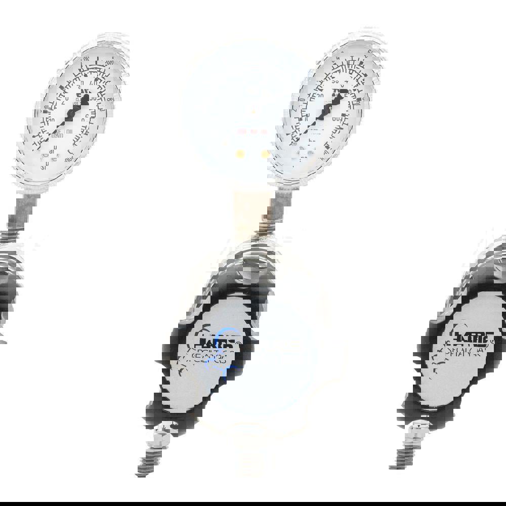 High-Purity Chrome-Plated Brass Nitrogen, Helium, Argon, Carbon Dioxide, Hydrogen and Oxygen Regulator 0-500 PSIG