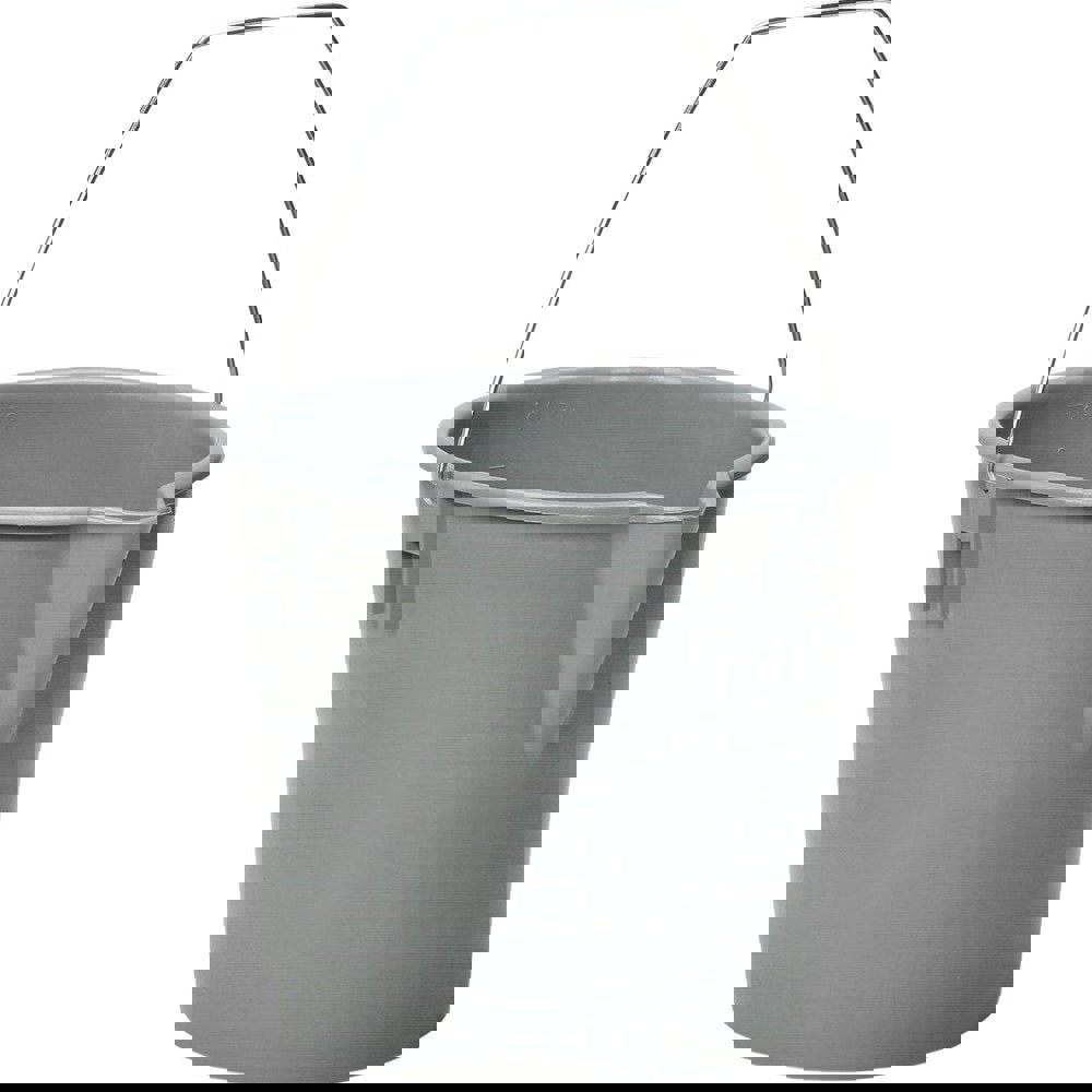 10 Qt, Plastic Round Gray Single Pail with Pour Spout