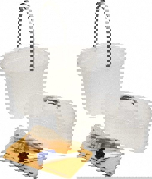 4 Gal, Polypropylene Rectangular Translucent (Color) Bucket & Pail Kit