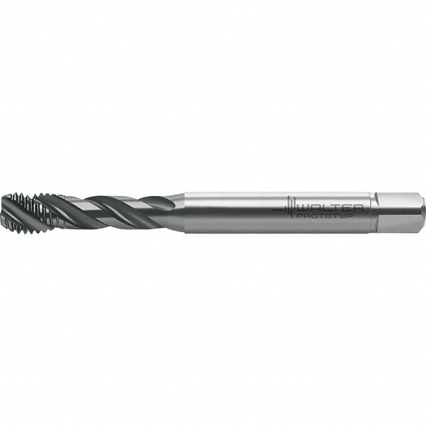 Spiral Flute Tap: M4x0.70 Metric, 3 Flutes, Semi-Bottoming, 6HX Class of Fit, High Speed Steel, TiAlN Coated