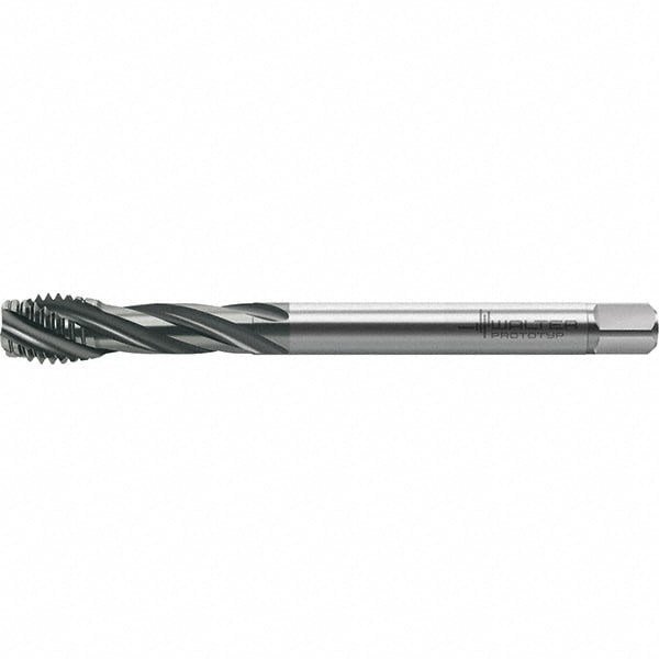 Spiral Flute Tap: M12x1.75 Metric, 4 Flutes, Semi-Bottoming, 6HX Class of Fit, High Speed Steel, TiAlN Coated