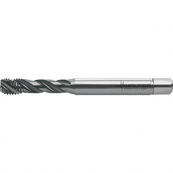 Spiral Flute Tap: M3x0.50 Metric, 3 Flutes, Semi-Bottoming, 6HX Class of Fit, High Speed Steel, TICN Coated