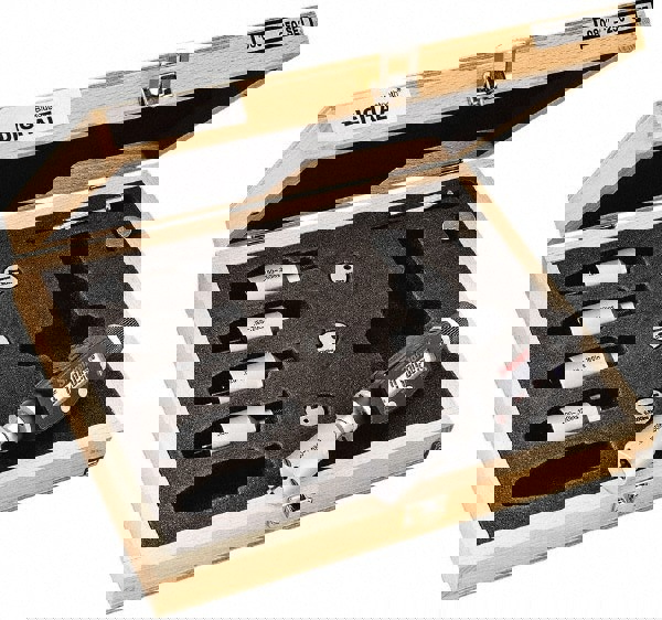 2 to 6mm, 18mm Gage Depth, 0.001mm Resolution, Friction Thimble, IP65 Electronic Inside Hole Micrometer Set