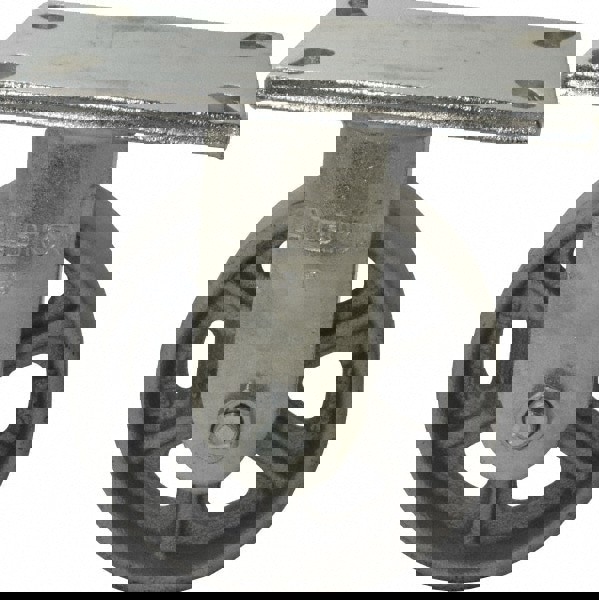 Rigid Top Plate Caster: Cast Iron, 5