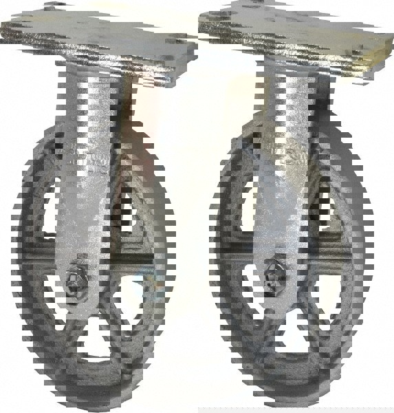 Rigid Top Plate Caster: Cast Iron, 6
