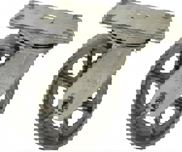 Swivel Top Plate Caster: Cast Iron, 8