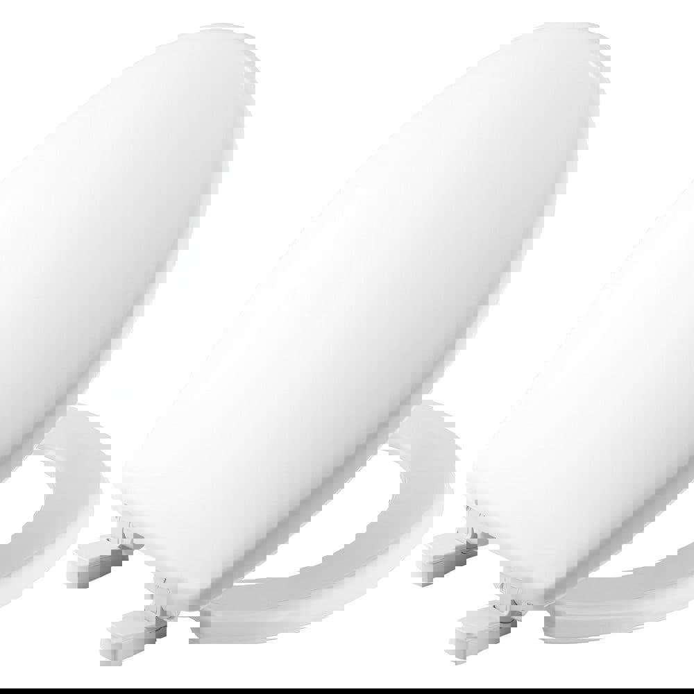 Toilet Seats; Type: Standard; Closed ; Style: Round ; Material: Plastic ; Color: White ; Outside Width: 14.688in (Inch); Inside Width: 8.3750in (Inch)