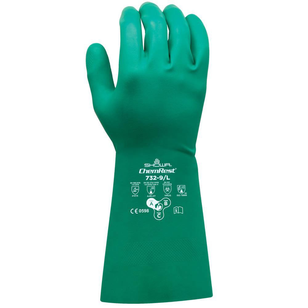 Chemical Resistant Gloves; Glove Type: Type A Chemical Resistant Gloves ; Material: Nitrile ; Size: X-Large ; Numeric Size: 10 ; Coating Material: Nitrile ; Lining Material: Flocked