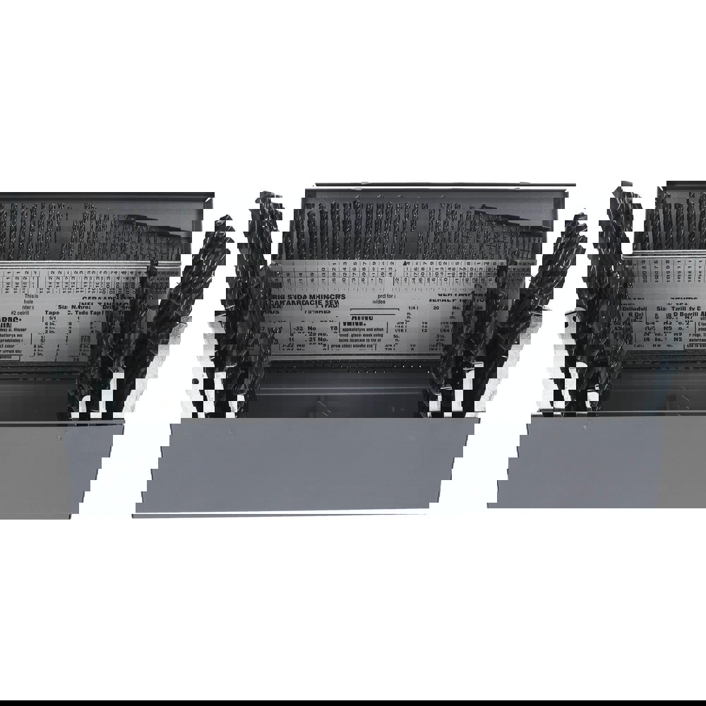 Drill Bit Set: Jobber Length Drill Bits, 115 Pc, 0.04