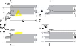 RH MTJN -7&deg; Negative Rake Indexable Turning Toolholder