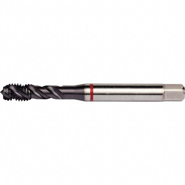Spiral Flute Tap: 1/2-13, UNC, 3 Flute, Semi-Bottoming, 2B Class of Fit, PM Cobalt, TiAlN Top Finish