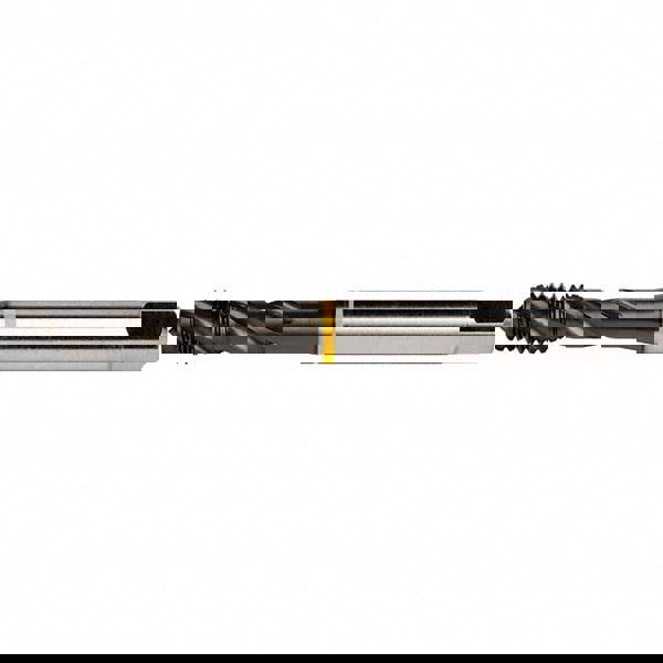 Spiral Flute Tap: 1/4-20, UNC, 3 Flute, Semi-Bottoming, 2B Class of Fit, PM Cobalt, TiAlN Top Finish