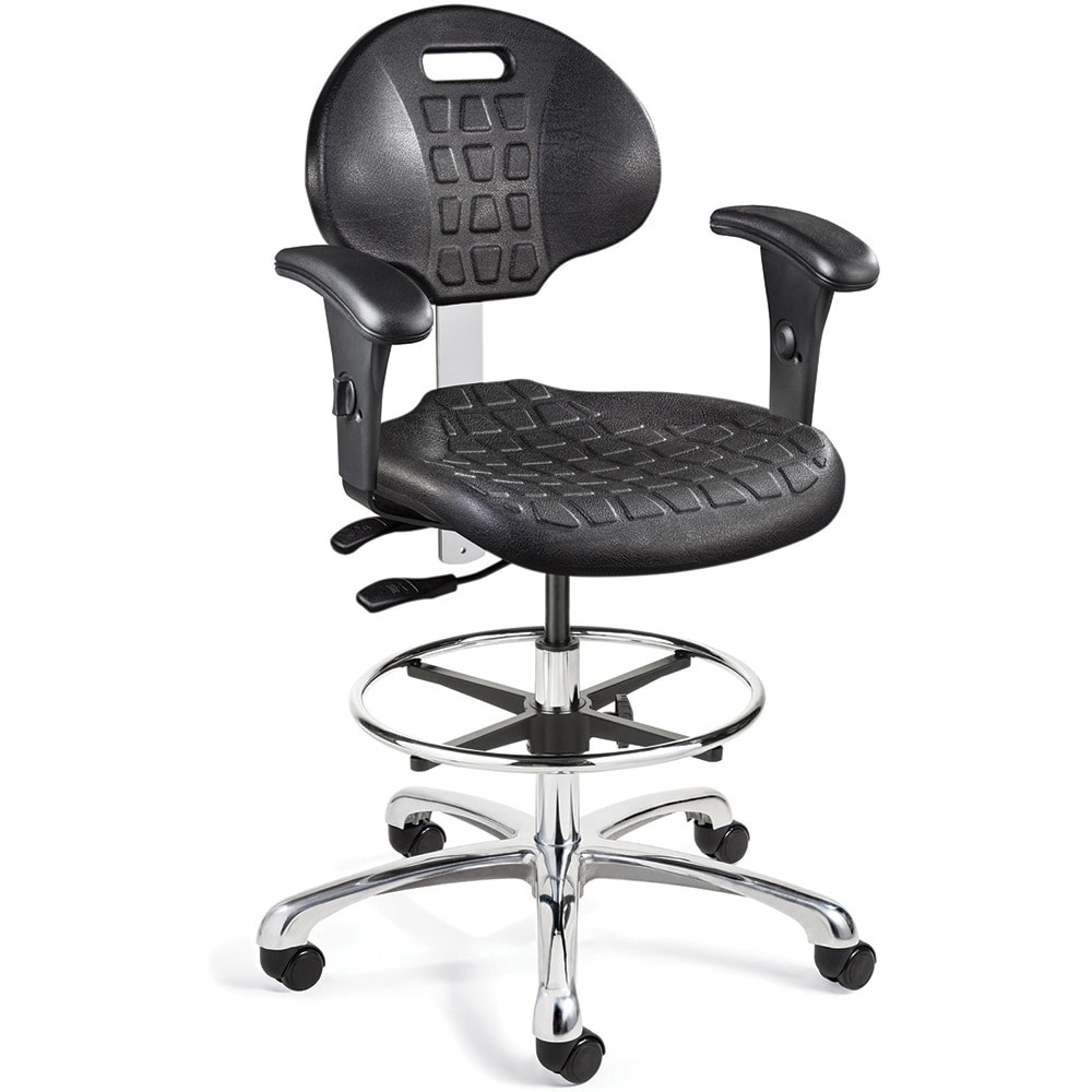 Task Chair: Polyurethane, Adjustable Height, Black