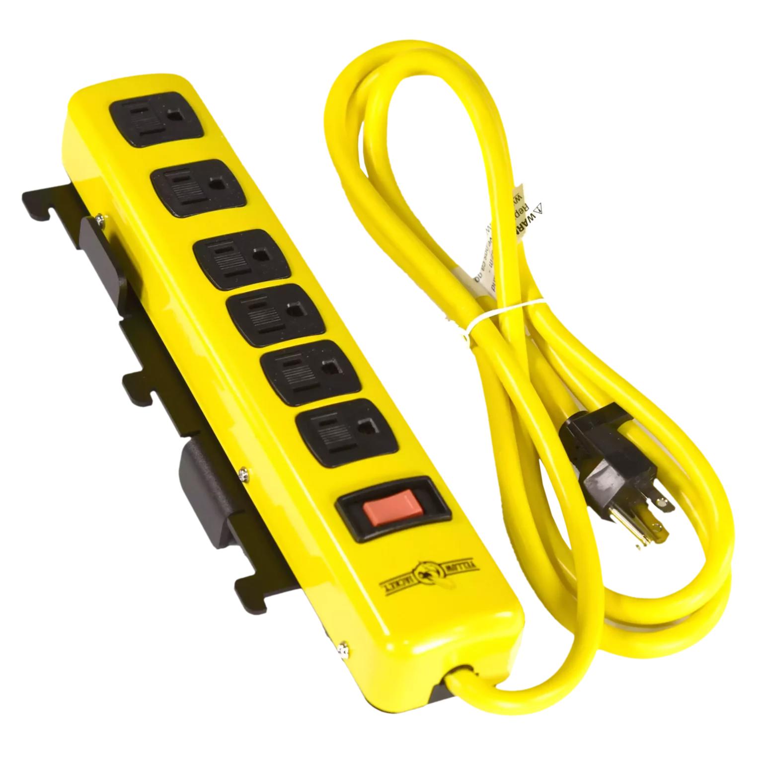 Power Outlet Strips; Amperage: 15 A; Amperage: 15 A; Voltage: 120 V; Protection Type: Standard; Number of Outlets: 6; Number Of Outlets: 6; Mounting Type: Hook Mount; Strip Length: 11.625 in; Cord Length: 6 ft; Voltage: 120 V; Overall Depth: 1.75 in; Stri