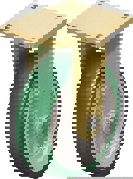 Rigid Top Plate Caster: Polyurethane-Elastomer Blickle Softhane, 6-1/2