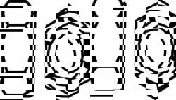 Hex Lock Nut: Distorted Thread Lock, M12x1.75, Grade 8 Steel, Zinc Finish